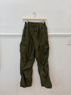 TNA Army Green Cargo Pants with Drawstring Waist
